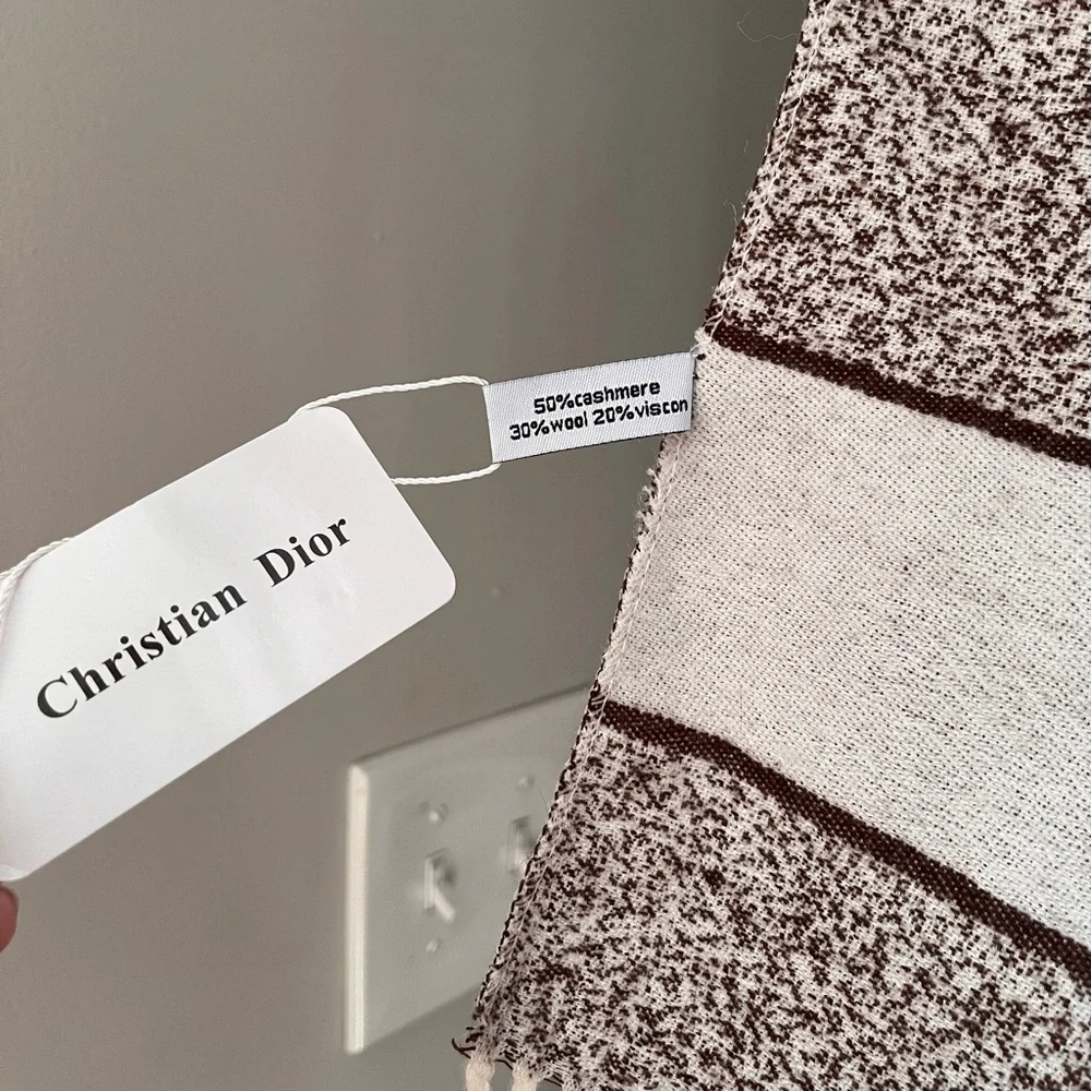 Christian Dior Brown Monogram Scarf